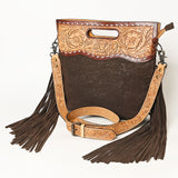 American Darling Clutch Hand Tooled Hair On Genuine Leather Women Bag Western Handbag Purse