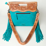 American Darling Clutch Hand Tooled Hair On Genuine Leather Women Bag Western Handbag Purse