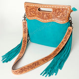 American Darling Clutch Hand Tooled Hair On Genuine Leather Women Bag Western Handbag Purse