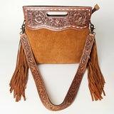 American Darling Clutch Hand Tooled Hair On Genuine Leather Women Bag Western Handbag Purse