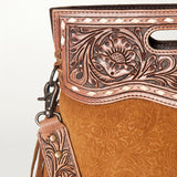 American Darling Clutch Hand Tooled Hair On Genuine Leather Women Bag Western Handbag Purse