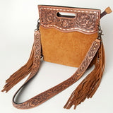 American Darling Clutch Hand Tooled Hair On Genuine Leather Women Bag Western Handbag Purse