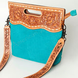 American Darling Clutch Hand Tooled Hair On Genuine Leather Women Bag Western Handbag Purse