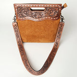 American Darling Clutch Hand Tooled Hair On Genuine Leather Women Bag Western Handbag Purse