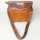 American Darling Clutch Hand Tooled Hair On Genuine Leather Women Bag Western Handbag Purse