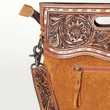 American Darling Clutch Hand Tooled Hair On Genuine Leather Women Bag Western Handbag Purse