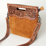 American Darling Clutch Hand Tooled Hair On Genuine Leather Women Bag Western Handbag Purse