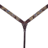 Bar H Equine American Leather Horse Saddle Tack Breast Collar Headstall Wither Strap Set - Uhorse