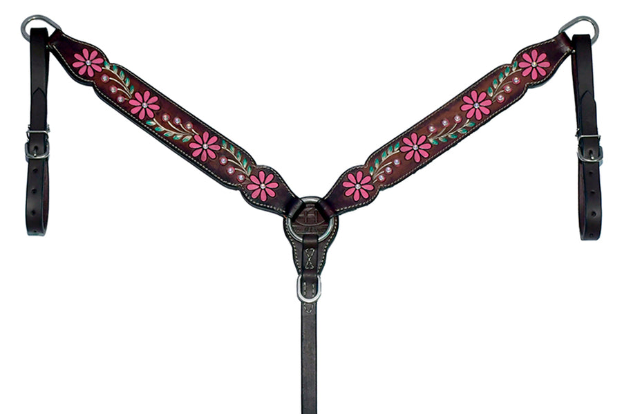 Bar H Equine American Leather Horse Saddle Tack Breast Collar Headstall Wither Strap Set