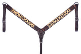 Bar H Equine Horse Leather Wild Cheetah Print Breast Collar