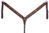 Bar H Equine Austin Arrow Spotted Leather One Ear Headstall Brown