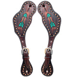 Bar H Equine H. Riding W. Leather Spurs Straps for Adults Womens – by Hilason – Cowboy and equestrian accessories