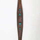 Bar H Equine Austin Arrow Spotted Leather One Ear Headstall Brown