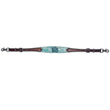 Bar H Equine Premium Hand Tooled Leather Stainless Steel Hardware Breast Collar Brown