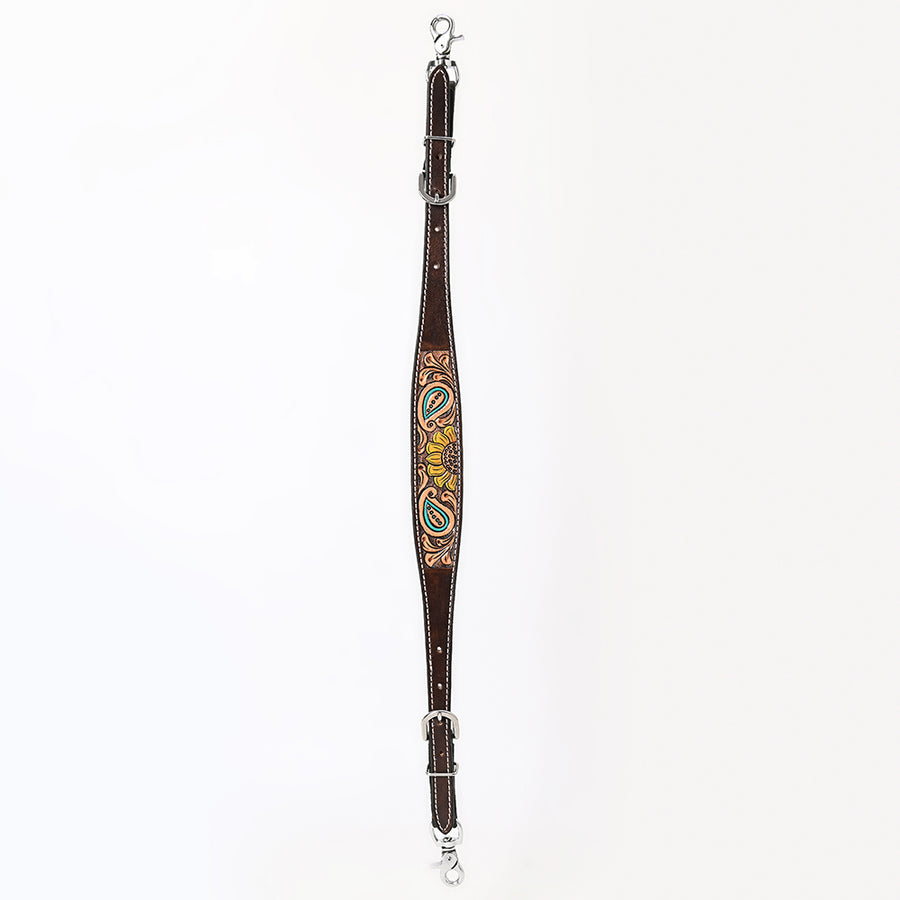 Bar H Equine Bonnie Blossom Sunflower Leather One Ear Headstall Breast Collar Wither Strap Set