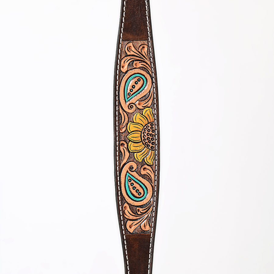 Bar H Equine Bonnie Blossom Sunflower Leather One Ear Headstall Breast Collar Wither Strap Set