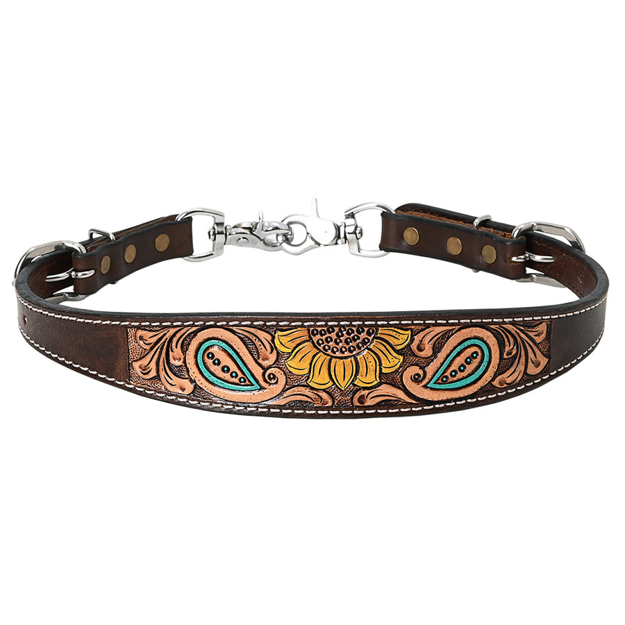 Bar H Equine Bonnie Blossom Sunflower Leather Wither Strap - Uhorse