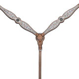 Bar H Equine Western Horse Pinwheel Genuine American Leather Breast Collar Headstall Tack Set - Uhorse