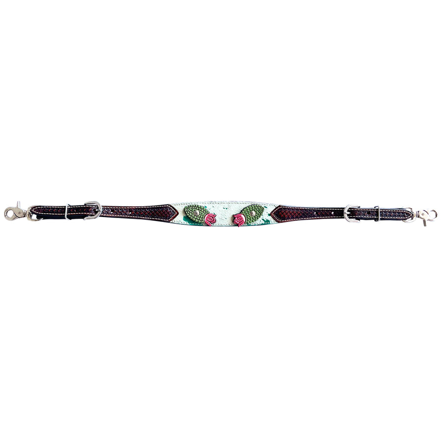 Bar H Equine Hand Tooled Leather Stainless Steel Hardware Headstall Brown - Uhorse