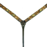Bar H Equine Hand Tooled Leather Stainless Steel Hardware Breast Collar Brown - Uhorse