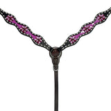 Bar H Equine Genuine Western American Leather Horse Premium Headstall & Breast Collar Set