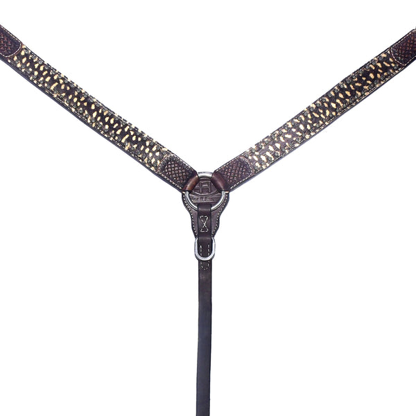 Bar H Equine Western Horse Genuine American Leather Wither Straps Breast Collar Set - Uhorse