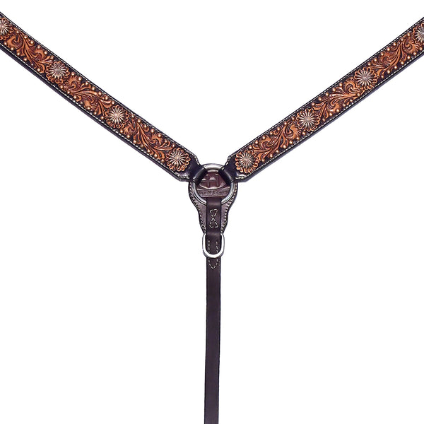 Bar H Equine Genuine Western American Leather Horse Breast Collar - Bar H Equine