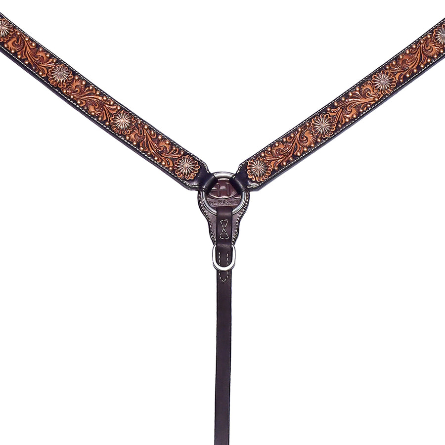 Bar H Equine Genuine Western American Leather Horse Breast Collar - Bar H Equine