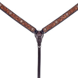 Leather breast collar with tooled floral design - Uhorse