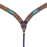 Bar H Equine Genuine Western American Leather Horse Headstall and Breast Collar Set - Uhorse