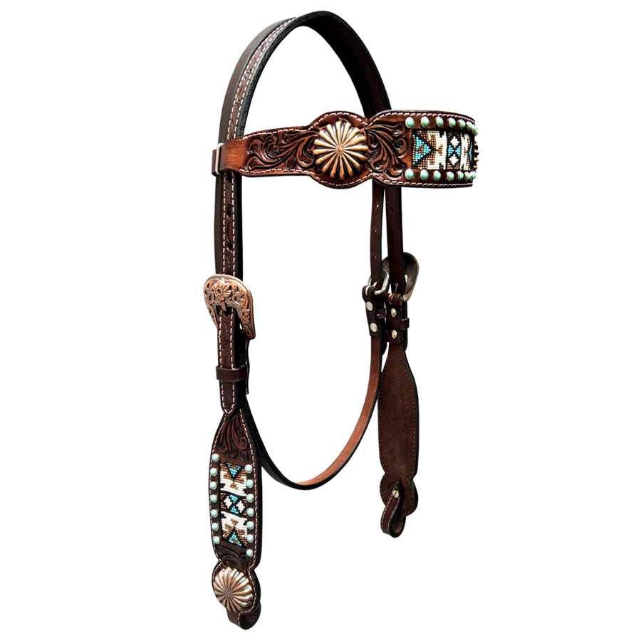 Bar H Equine Genuine Western American Leather Horse Headstall - Uhorse
