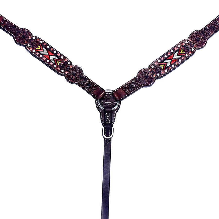BAR H EQUINE Western Leather Horse Headstall and Breast Collar Set - Uhorse