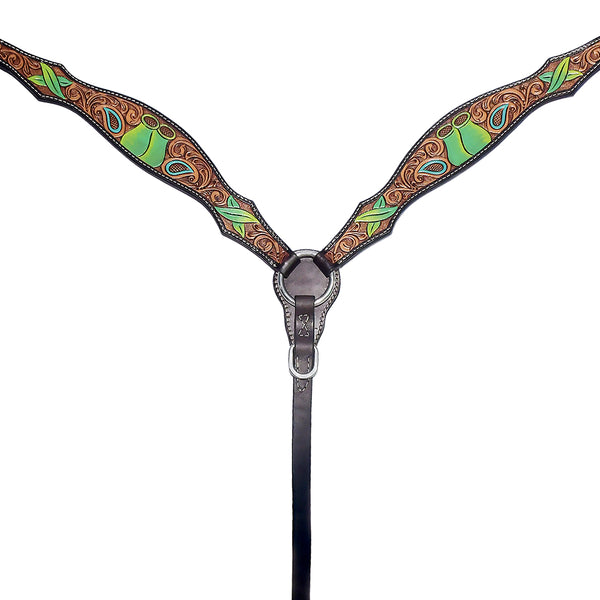 BAR H EQUINE W. Leather H. Premium Headstall & Breast Collar Set – by Hilason – Cowboy and equestrian accessories