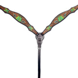 BAR H EQUINE Western Leather Horse Headstall and Breast Collar Set - Uhorse