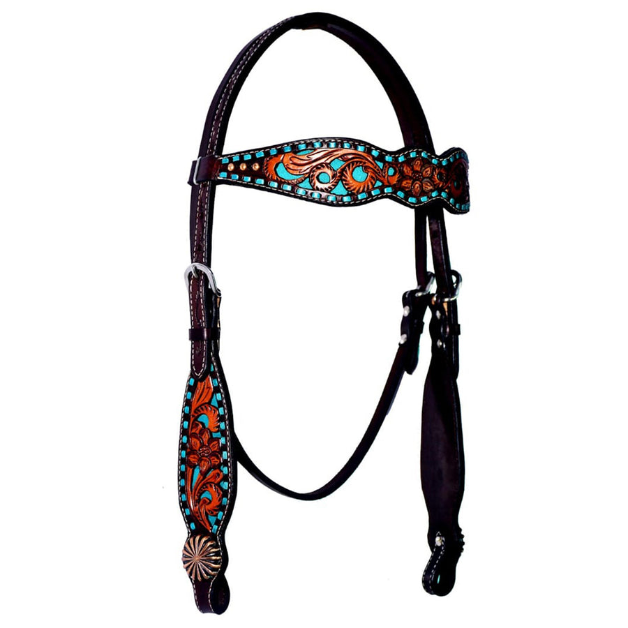 Bar H Equine Genuine Western American Leather Horse Headstall - Uhorse