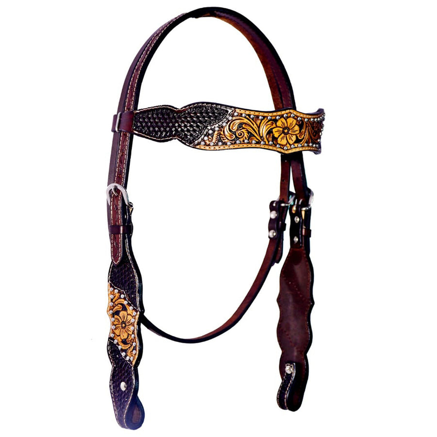 BAR H EQUINE Genuine Western American Leather Horse Headstall - Uhorse