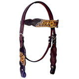 BAR H EQUINE Western Leather Horse Premium Headstall & Breast Collar Set