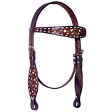 Bar H Equine American Leather Horse Saddle Tack One Ear Headstall | Breast Collar | Browband Headstall | Wither Strap | Tack Set BER246