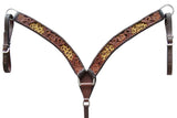 Bar H Equine American Leather Horse Saddle Tack One Ear Headstall | Breast Collar | Browband Headstall | Wither Strap | Tack Set BER249