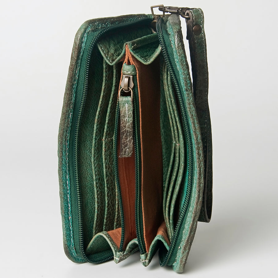 Never Mind Nmbgz109A Wallet Vintage Handmade Genuine Cowhide Leather Women Bag Western Handbag Purse
