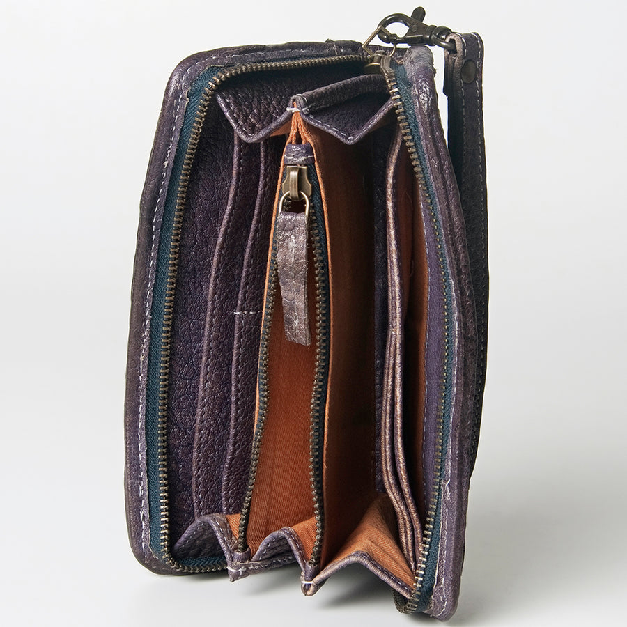 Never Mind Nmbgz109C Wallet Vintage Handmade Genuine Cowhide Leather Women Bag Western Handbag Purse