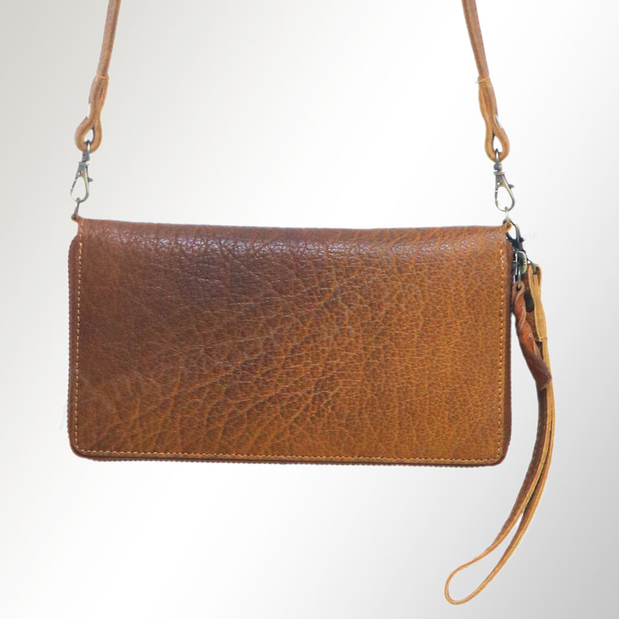 American Darling Organiser Bag, Genuine Vegetable Tanned Full Grain Leather, Handcrafted Western Purse, 4.5in X 8.5in X 1in