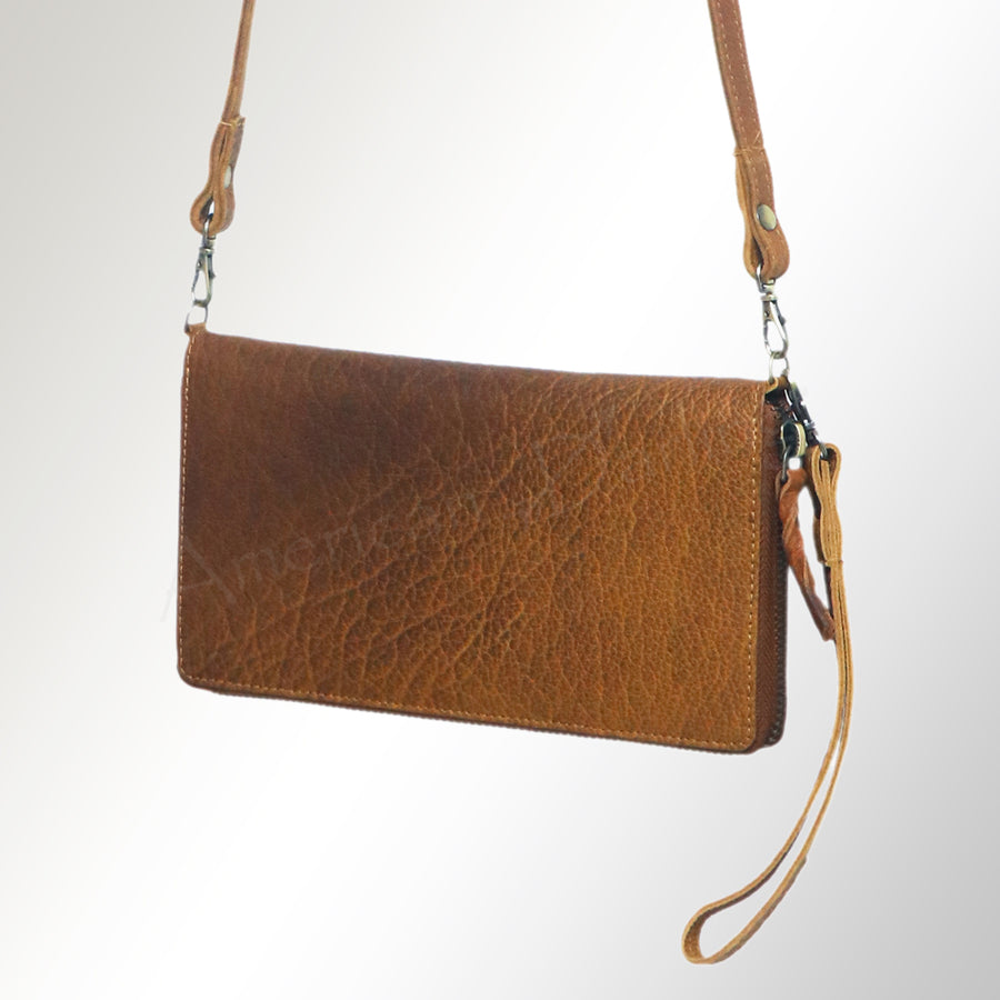 American Darling Handcrafted Western Leather Organiser Bag - Minimalist Rustic Brown - Uhorse