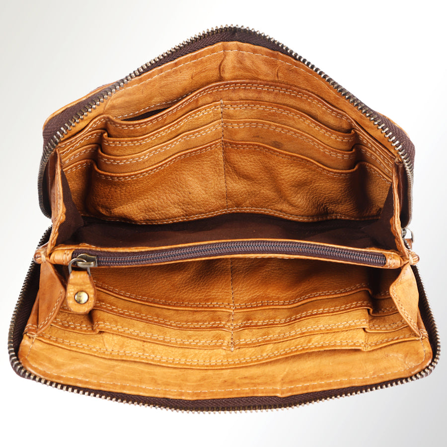 Never Mind Nmbgm106C Wallet Vintage Handmade Genuine Cowhide Leather Women Bag Western Handbag Purse