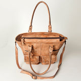 Never Mind Nmbg116C Tote Vintage Handmade Genuine Cowhide Leather Women Bag Western Handbag Purse