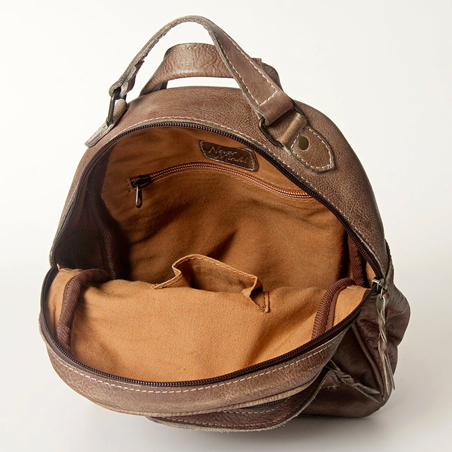 Never Mind Nmbg119D Backpack Vintage Handmade Genuine Cowhide Leather Women Bag Western Handbag Purse