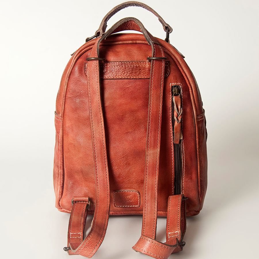 Never Mind Nmbg119E Backpack Vintage Handmade Genuine Cowhide Leather Women Bag Western Handbag Purse