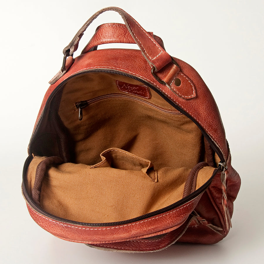 Never Mind Nmbg119E Backpack Vintage Handmade Genuine Cowhide Leather Women Bag Western Handbag Purse