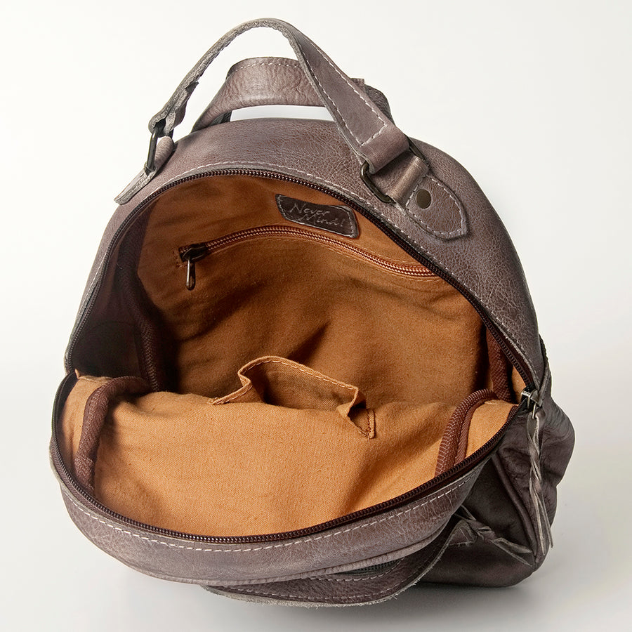 Never Mind Nmbg119H Backpack Vintage Handmade Genuine Cowhide Leather Women Bag Western Handbag Purse