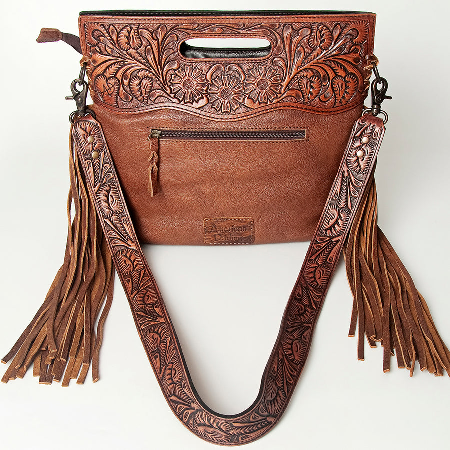 American Darling GIBGX473 Hand Tooled Hair On Genuine Leather Women Bag Western Handbag Purse